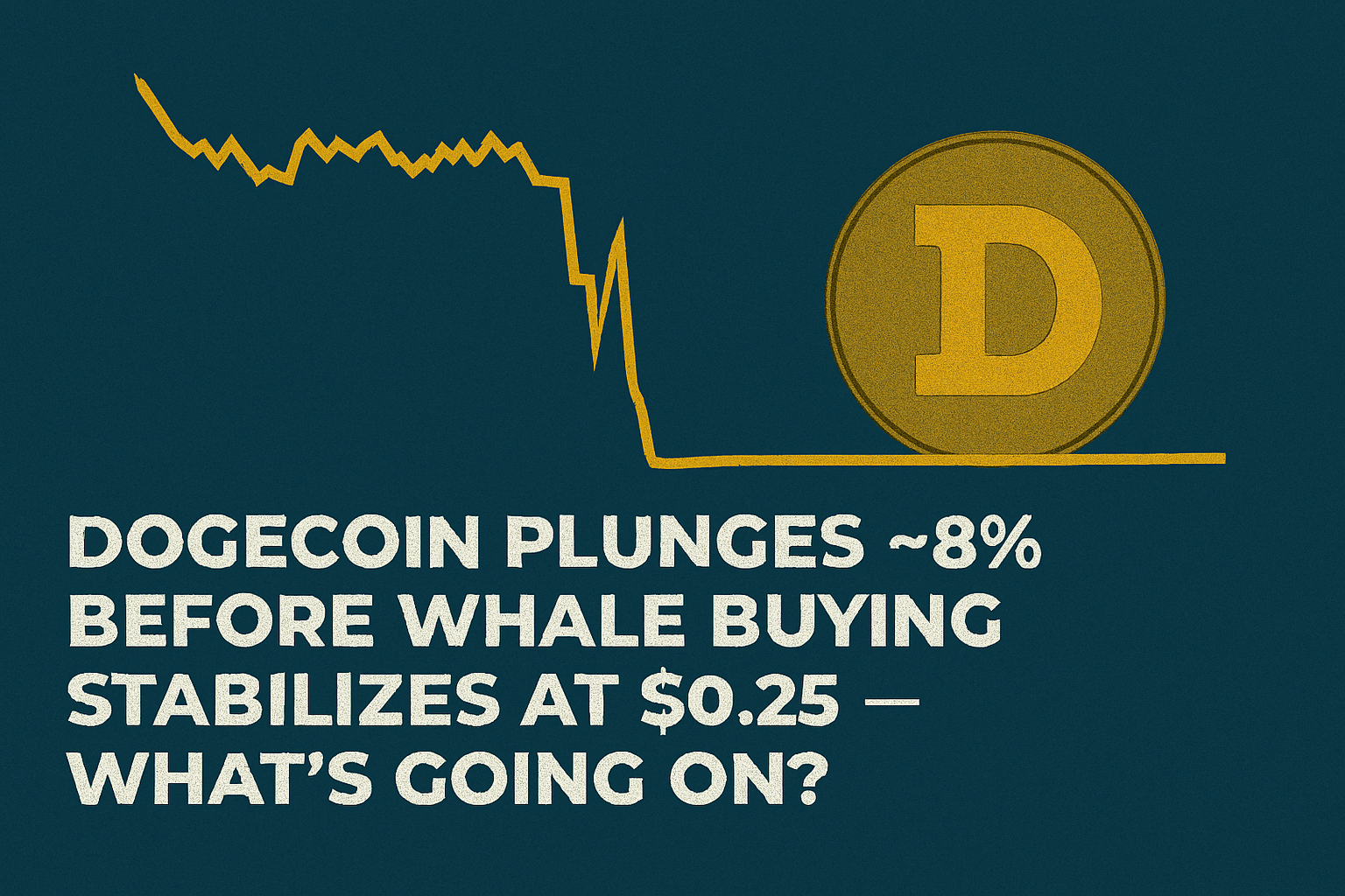 Dogecoin Plunges ~8% Before Whale Buying Stabilizes at $0.25 — What’s Going On?