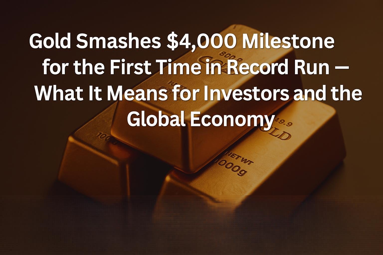 Gold Smashes $4,000 Milestone for the First Time in Record Run — What It Means for Investors and the Global Economy