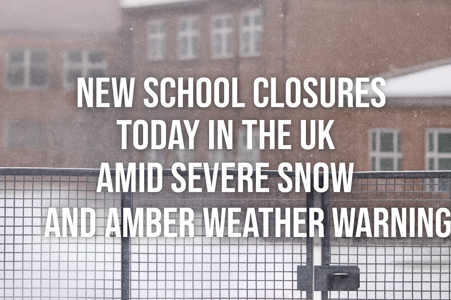 New School Closures Today in the UK Amid Severe Snow and Amber Weather Warnings
