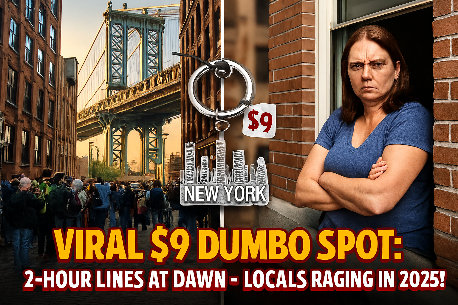 The Viral $9 Dumbo Photo Spot That’s Causing 2-Hour Lines at 7AM – Locals Are Furious