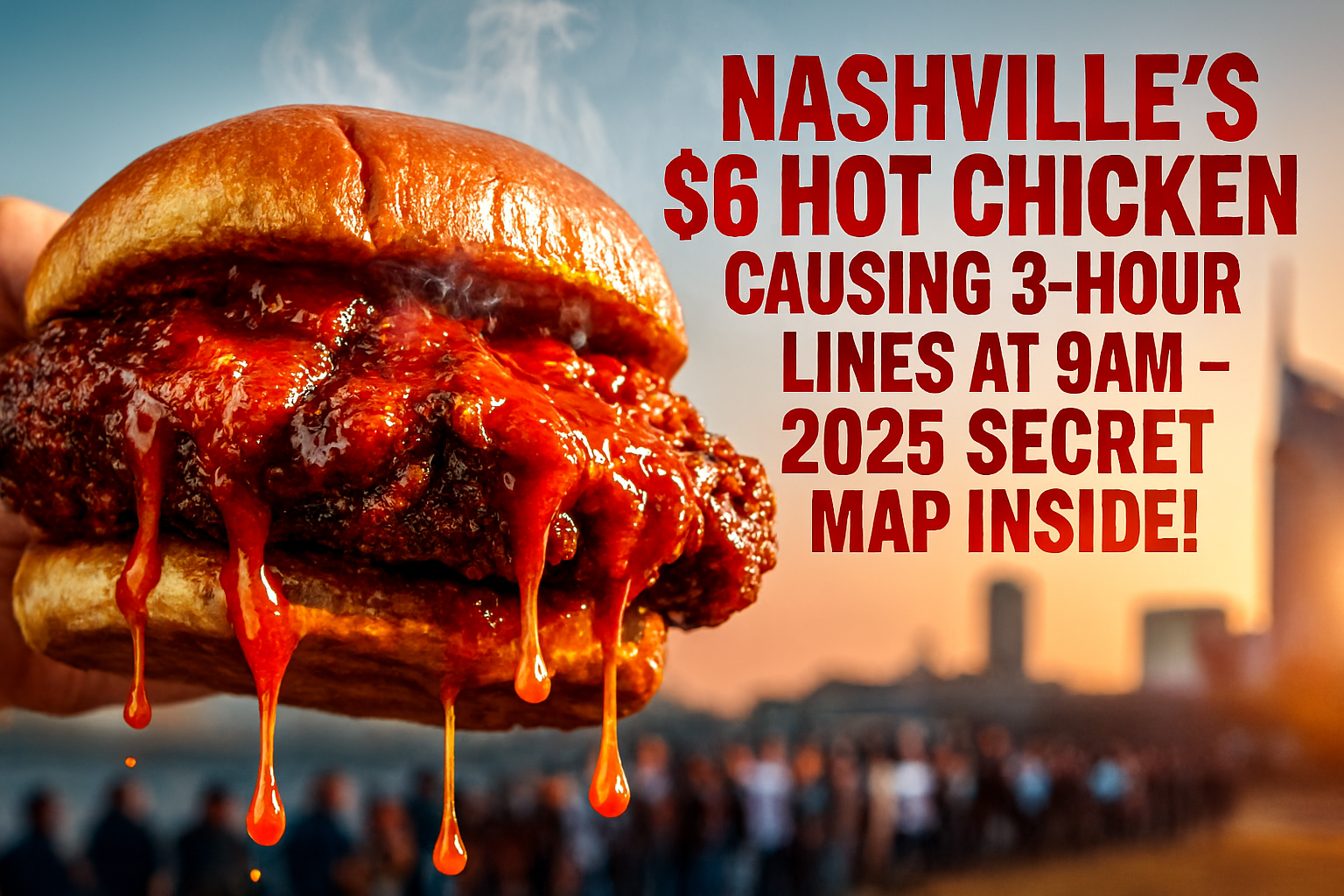 Nashville’s $6 Hot Chicken Sandwich Causing 3-Hour Lines at 9 AM – The 2025 Secret Map Every Visitor Needs