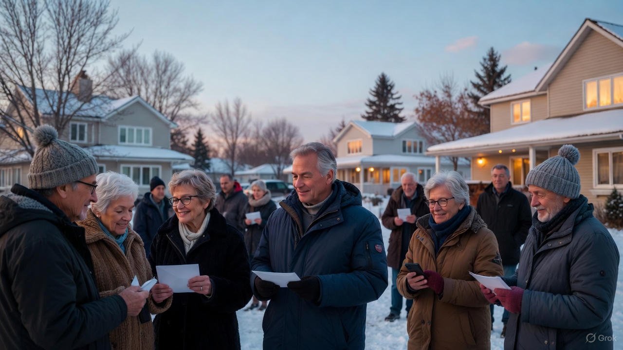 Group of people outdoors in winter
