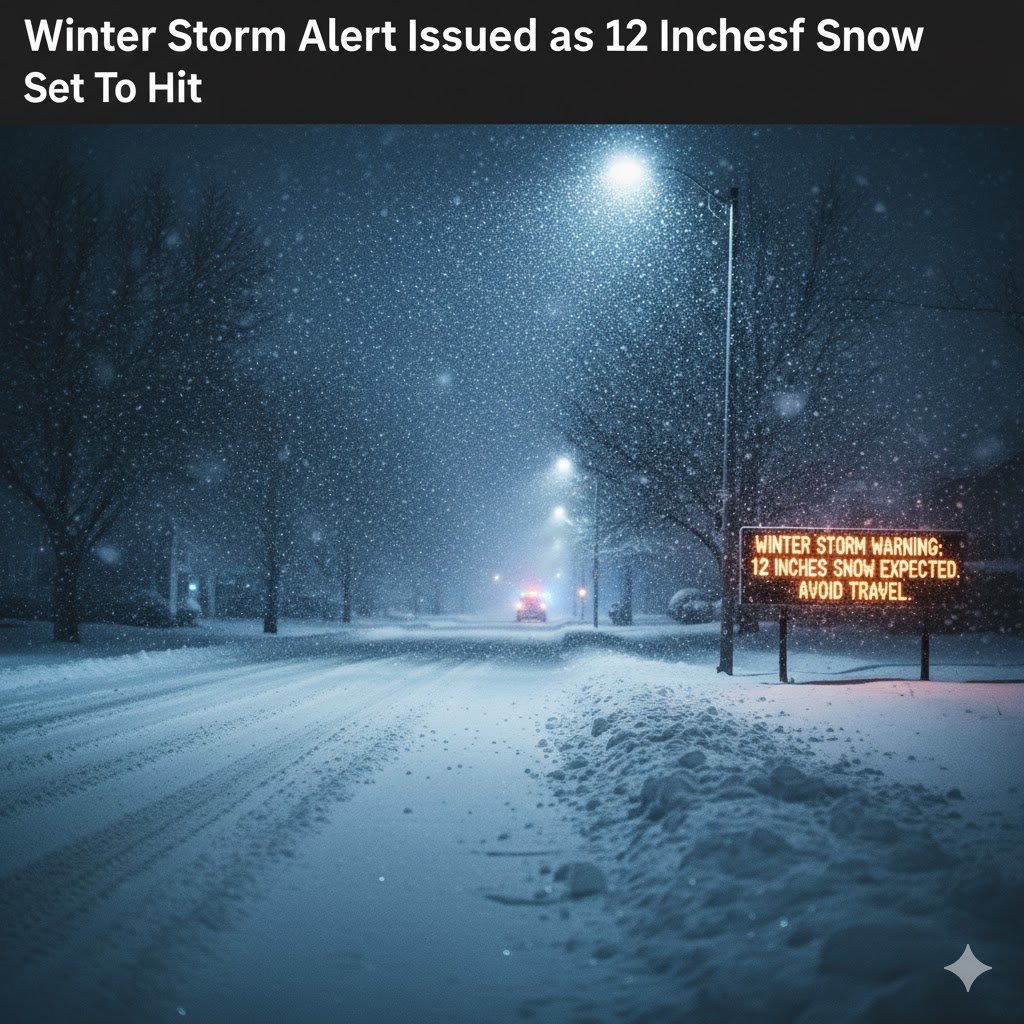 Winter Storm Alert Issued as 12 Inches of Snow Set To Hit