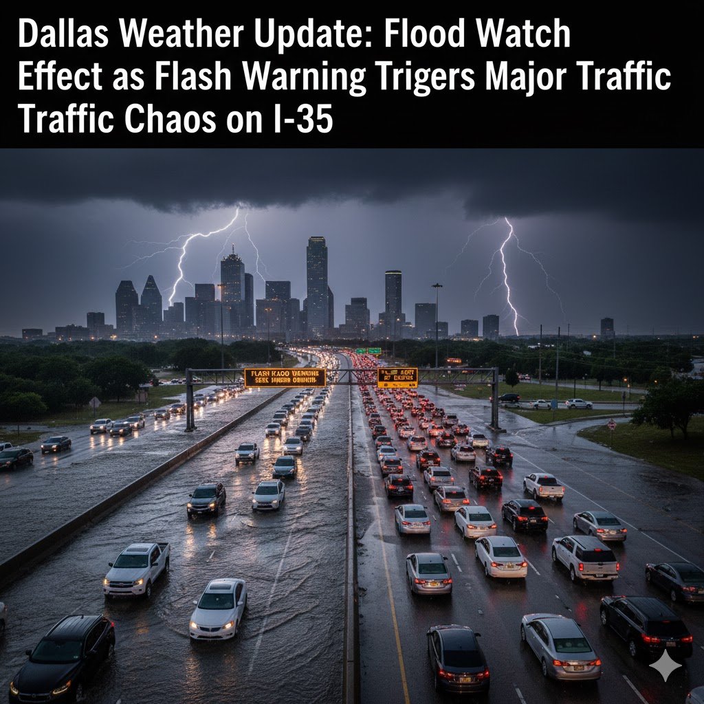 Dallas Weather Update: Flood Watch in Effect as Flash Flood Warning Triggers Major Traffic Chaos on I-35
