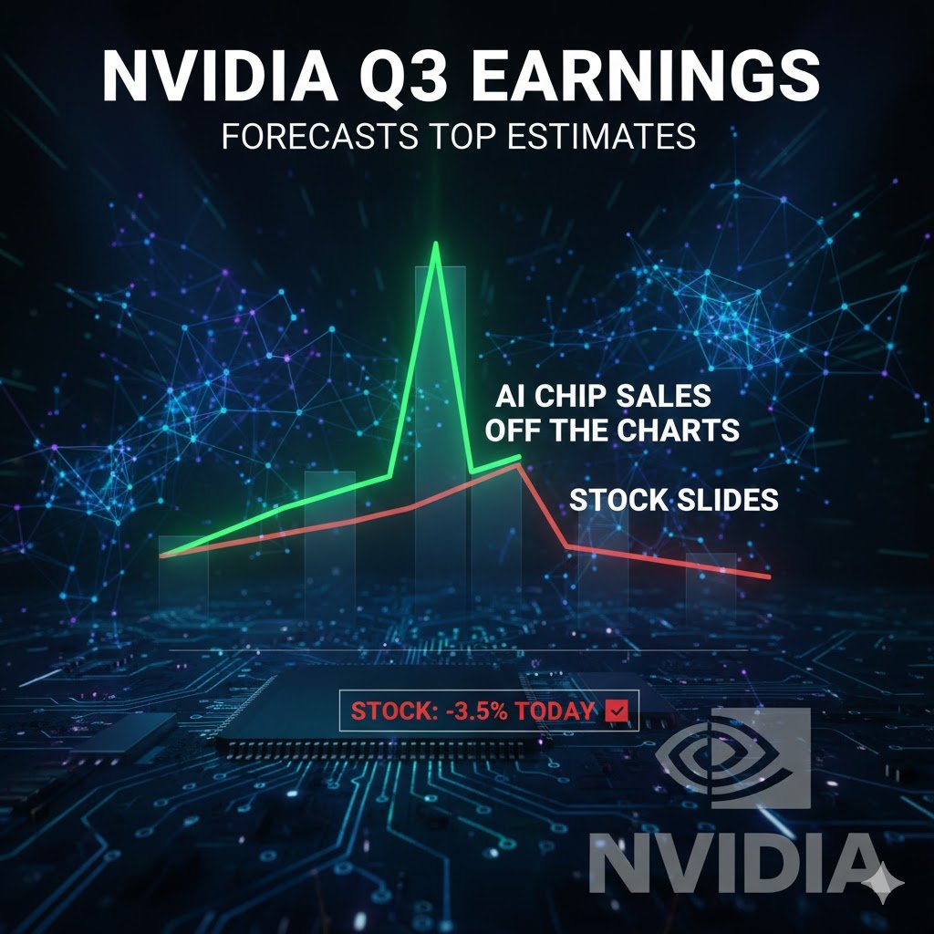 Nvidia Stock Slides After Q3 Earnings, Forecasts Top Estimates with Sales for AI Chips 'Off the Charts'